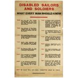 Propaganda Poster Disabled Sailors and Soldiers WWII UK