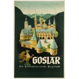 Travel Poster Goslar Germany Medieval Saxony Castle