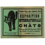 Advertising Poster International Cat Show Belgium Feline Society