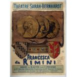 Advertising Poster Theatre Sarah Bernhardt Francesca de Rimini