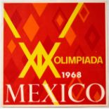 Original Sport Poster Mexico 1968 Olympics Diamonds