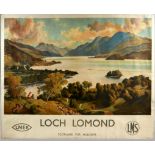 Original Travel Poster Loch Lomond LMS LNER Railways