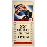 Original Advertising Poster Migle Miglia 1956 Car Race Newsreel Ferrari