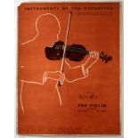 Original Advertising Poster Violin Music Instruments Orchestra