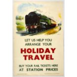 Original Travel Poster Holiday Travel Wolstenholme 70000 British Railways