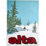 Original Sport Poster Alta Utah USA Ski Skier