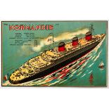 Original Advertising Poster SS Normandie French Line