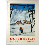 Original Travel Poster Austria Travel Skiing Arlberg