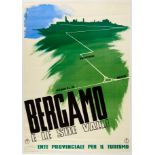 Original Travel Poster Bergamo ENIT Italy Railways Santambrogio