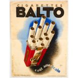 Original Advertising Poster Balto Cigarettes Art Deco