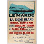 Original Travel Poster Morocco Bland Line Ferry Ships