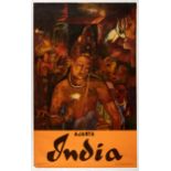 Original Travel Poster Ajanta India Maharashtra