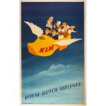 Original Advertising Poster KLM Royal Dutch Airlines Clog