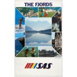 Original Travel Poster The Fjords SAS Airlines