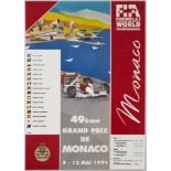 Original Sport Poster Monte Carlo Formula One Grand Prix 1991 Monaco