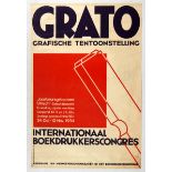 Original Advertising Poster Grato Graphic Exhibition Art Deco