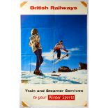 Original Sport Poster British Railways Winter Sports Skiing