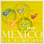 Original Sport Poster Mexico 1968 Olympics Birds