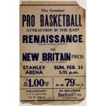 Original Sport Poster Pro Basketball Renaissance New Britain USA