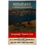 Original Travel Poster Holiday in Britain in Ireland Torquay