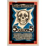 Original Propaganda Poster Red Cross Germany Aid De Stijl Skull Netherlands