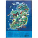 Original Travel Poster Ireland Aer Lingus Airline