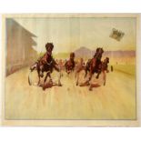 Original Sport Poster Horse Racing Tunis Harness