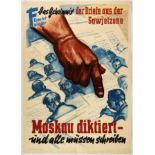 Original Propaganda Poster Moscow Dictates Anti USSR Cold War