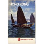 Original Travel Poster Hong Kong Northwest Airlines