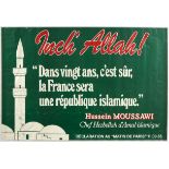 Original Propaganda Poster Anti Islamic Inshallah Paris