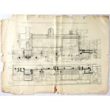Antique Print Set The Engineer Steam Locomotive Technical Drawings