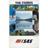 Original Travel Poster The Fjords SAS Airlines