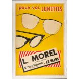 Original Advertising Poster Glasses Optician Le Mans