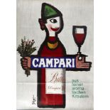 Original Advertising Poster Campari Bitter Piatti