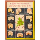 Original Advertising Poster English Country Cheese UK Regions