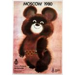 Original Sport Poster Moscow 1980 Olympics