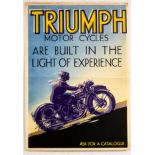 Original Advertising Poster Triumph Motorcycles Art Deco