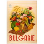 Original Travel Poster Bulgaria Balkan Tourist