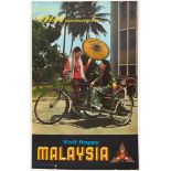 Original Travel Poster Happy Malaysia Thai International Airlines