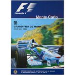 Original Sport Poster Monte Carlo Formula One Grand Prix 1995 Monaco