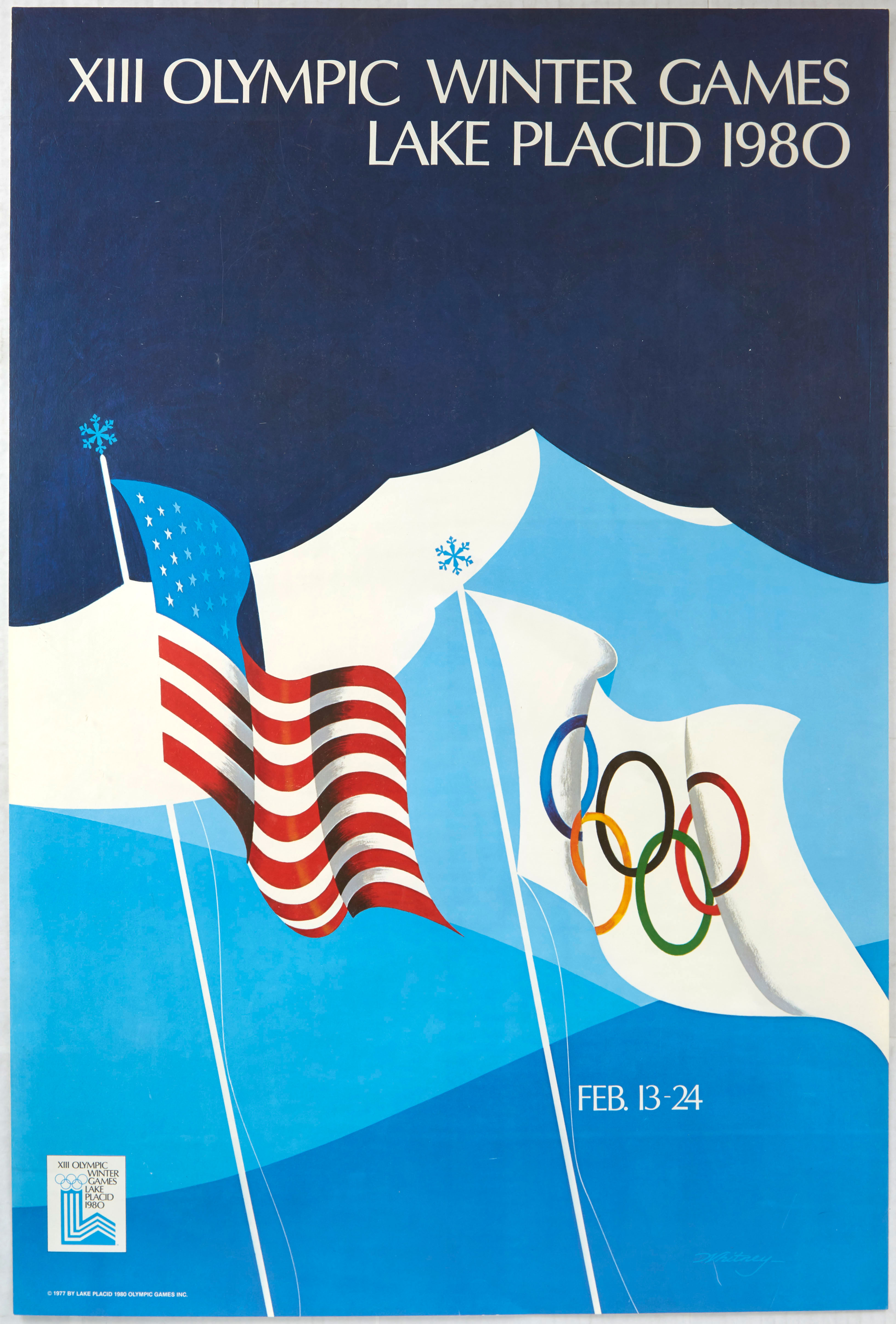 Original Sport Poster 1980 XIII Olympic Winter Games Lake Placid