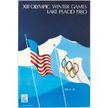 Original Sport Poster 1980 XIII Olympic Winter Games Lake Placid