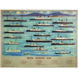 Original Advertising Poster British Transport Ships