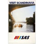Original Travel Poster Scandinavia SAS Airlines Stockholm