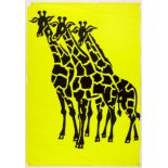 Original Advertising Poster Philips Schwarzlicht Gernot Huber Yellow Giraffe