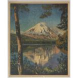 Original Railway Poster Cascades Mount St Helens Krollmann Northern Pacific Railway