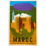Original Travel Poster Maroc Morocco