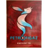 Original Advertising Poster Petrofigaz Bond Savignac Gas Devil