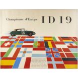 Original Advertising Poster Citroen DS ID19 Europe Champion Car Racing