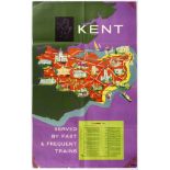 Original Travel Poster Kent Fast Frequent Trains British Railways Lander
